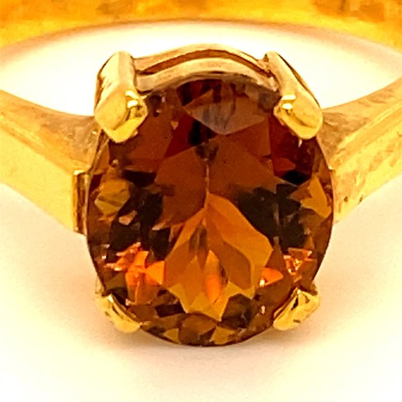 Orange Tourmaline 3.22ct Solid 18K Yellow GoldRing - Picture 8 of 8